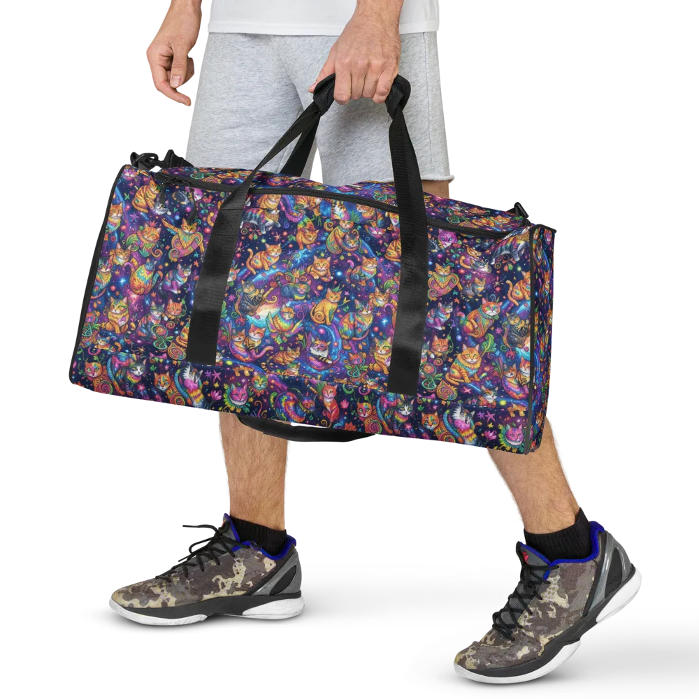 Cosmic Cat Carnival on Duffle Bag — Front