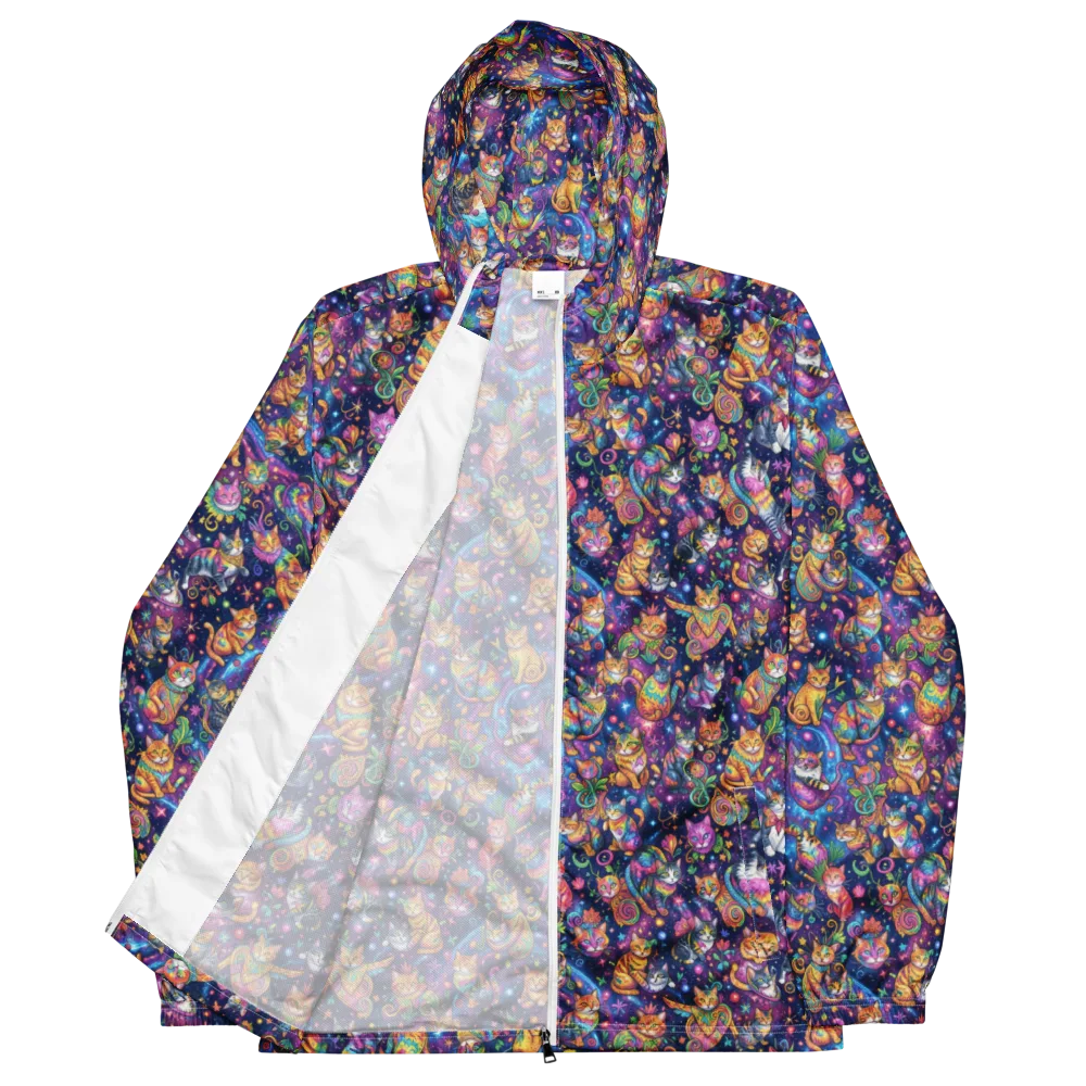 Cosmic Cat Carnival on Men's Windbreaker — Front