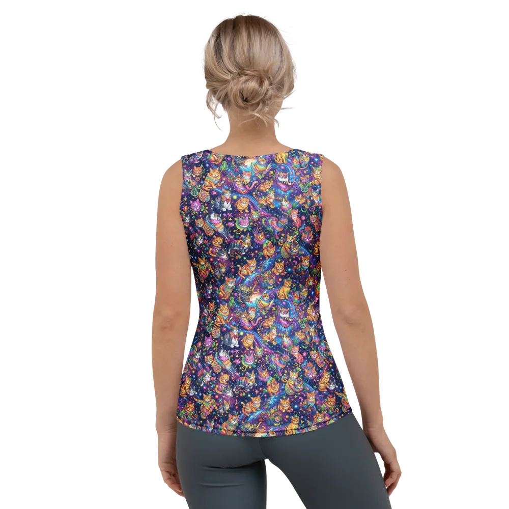 Cosmic Cat Carnival on Women's Tank Top — Back