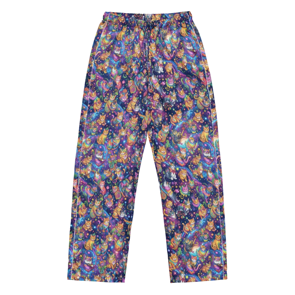 Cosmic Cat Carnival on Women's Pajama Pants — Front