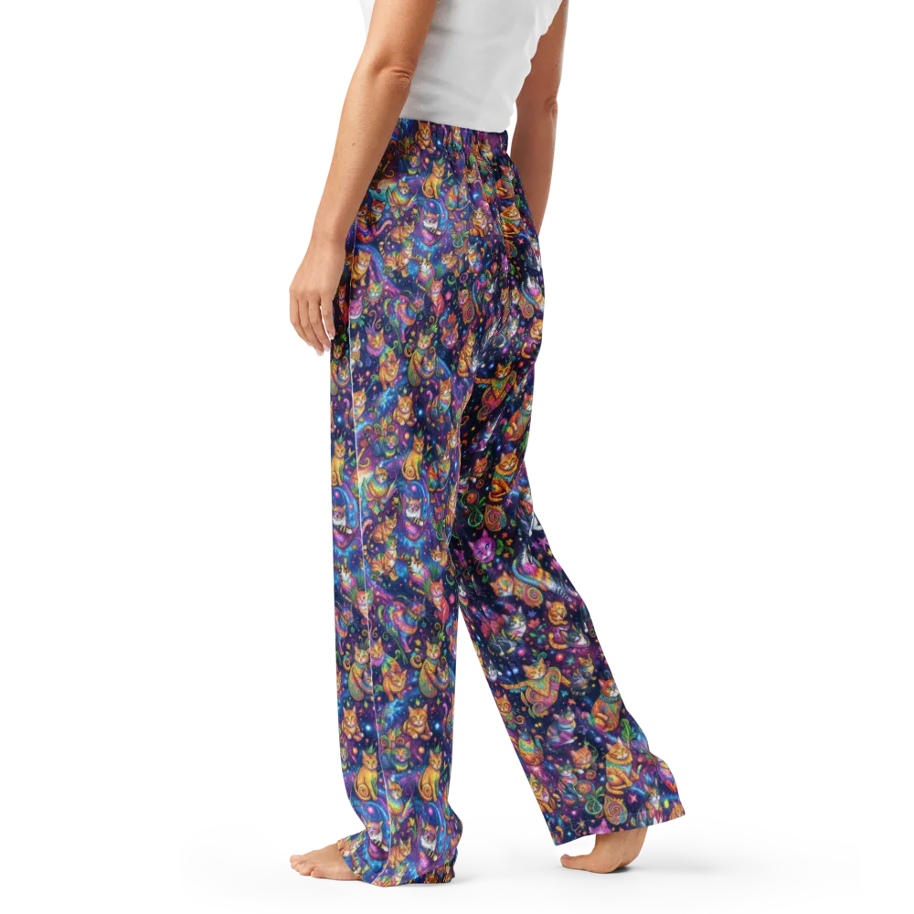 Cosmic Cat Carnival on Women's Pajama Pants — Left
