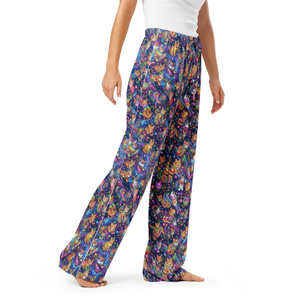 Cosmic Cat Carnival on Women's Pajama Pants — Right Front