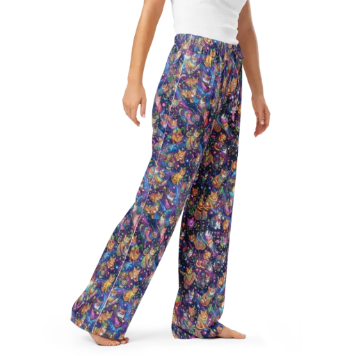 Cosmic Cat Carnival on a Women's Pajama Pants