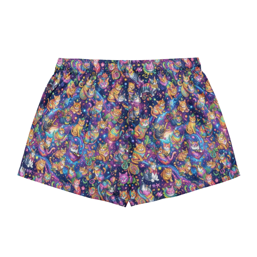 Cosmic Cat Carnival on Women's Pajama Shorts — Back