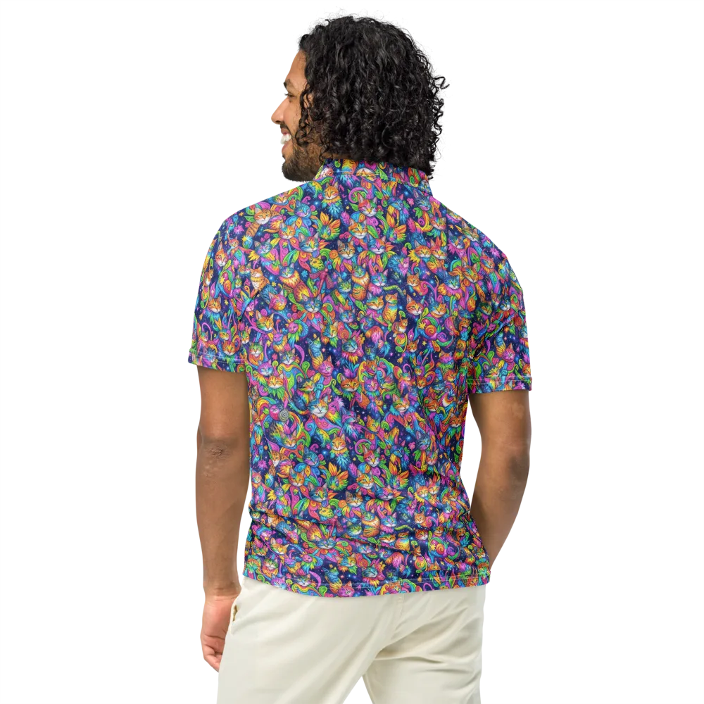Cosmic Catacomb on Men's Slim Fit Polo Shirt — Back