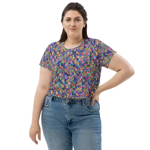 Cosmic Catacomb on a Crop Tee