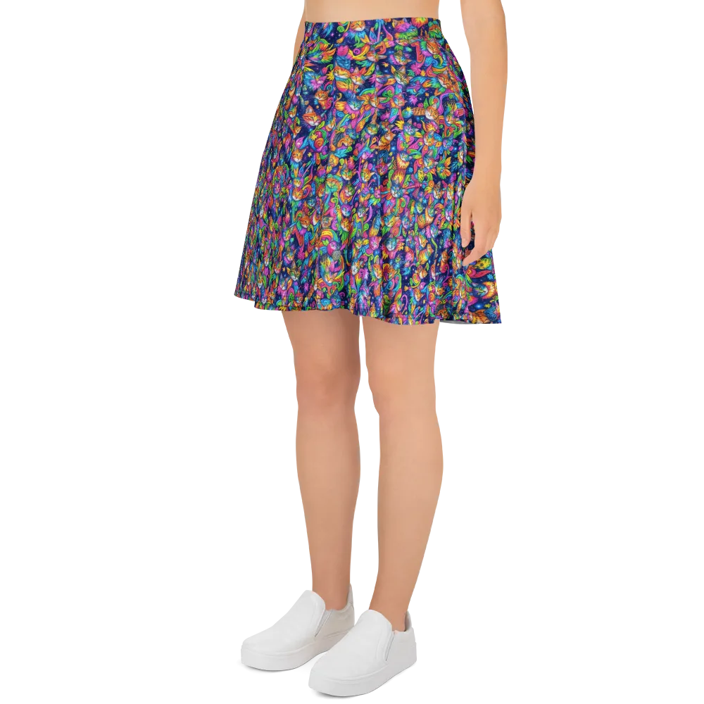 Cosmic Catacomb on Skater Skirt — Left