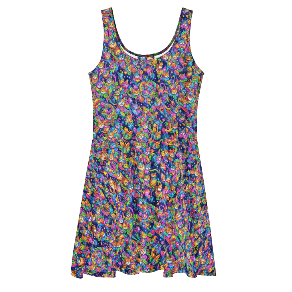 Cosmic Catacomb on Skater Dress — Front