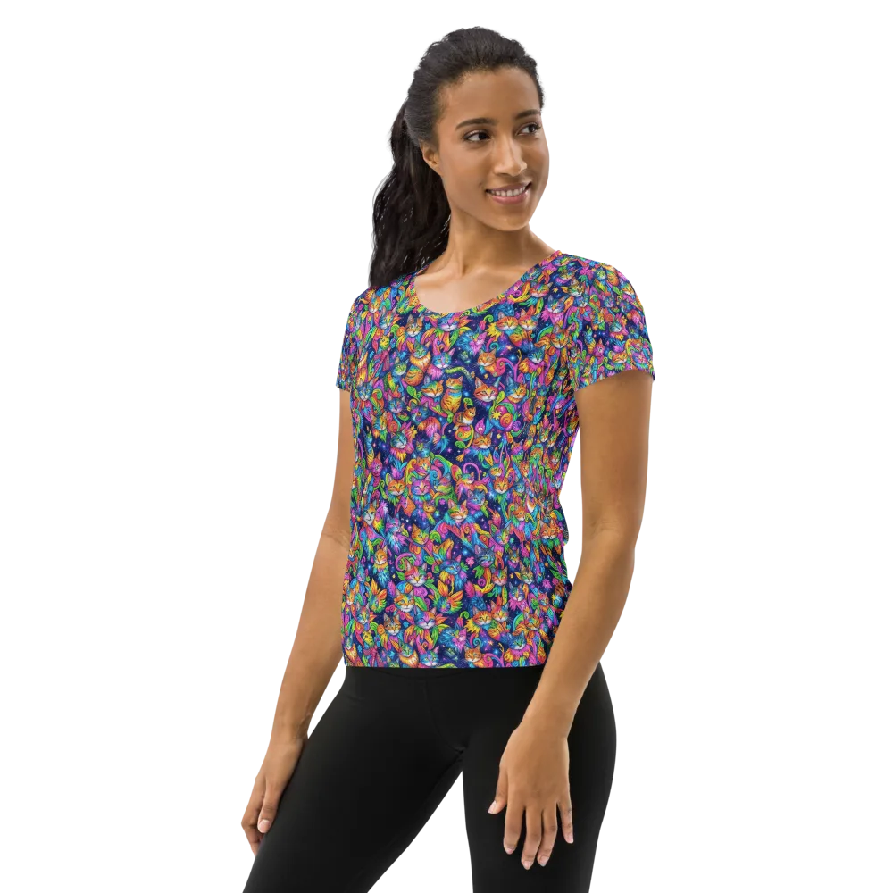 Cosmic Catacomb on Women's Athletic T-Shirt — Left
