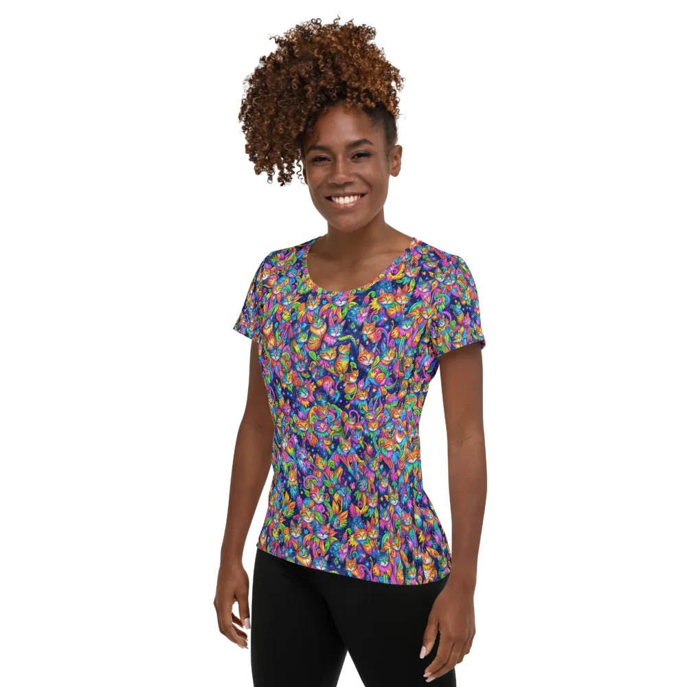Cosmic Catacomb on Women's Athletic T-Shirt — Left