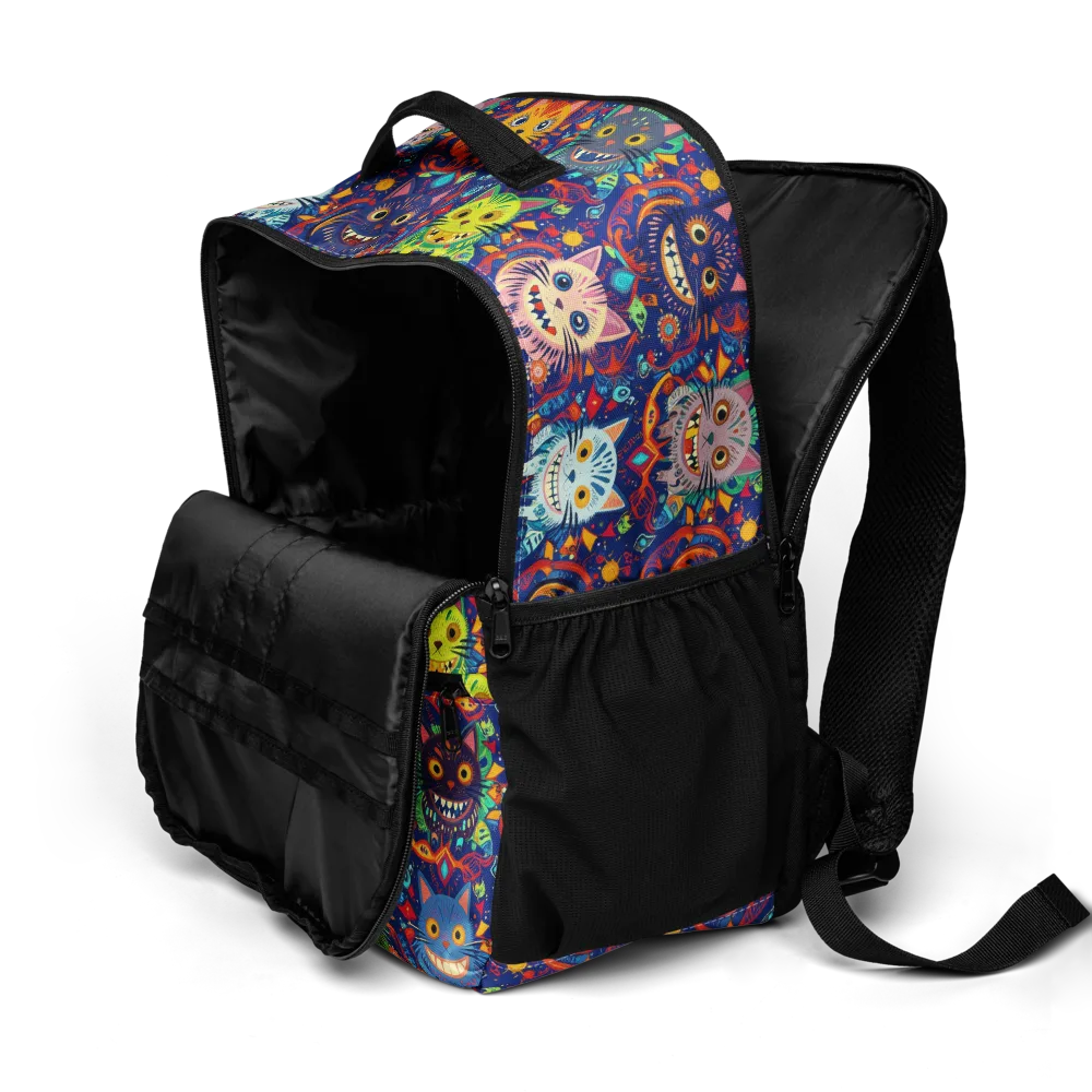 Grinning Cat Carnival on Utility Backpack — Product details 2