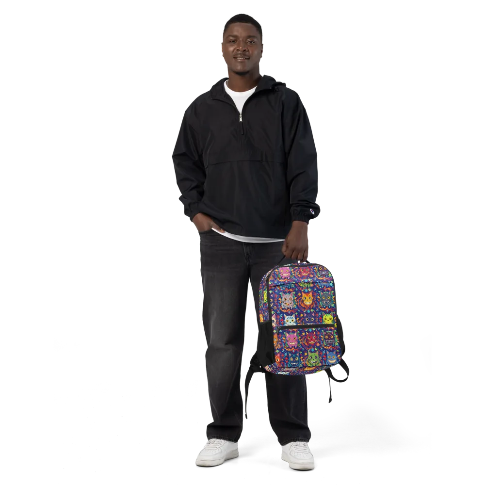 Grinning Cat Carnival on Utility Backpack — Front