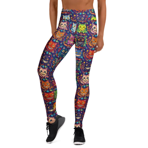 Grinning Cat Carnival on a Yoga Leggings