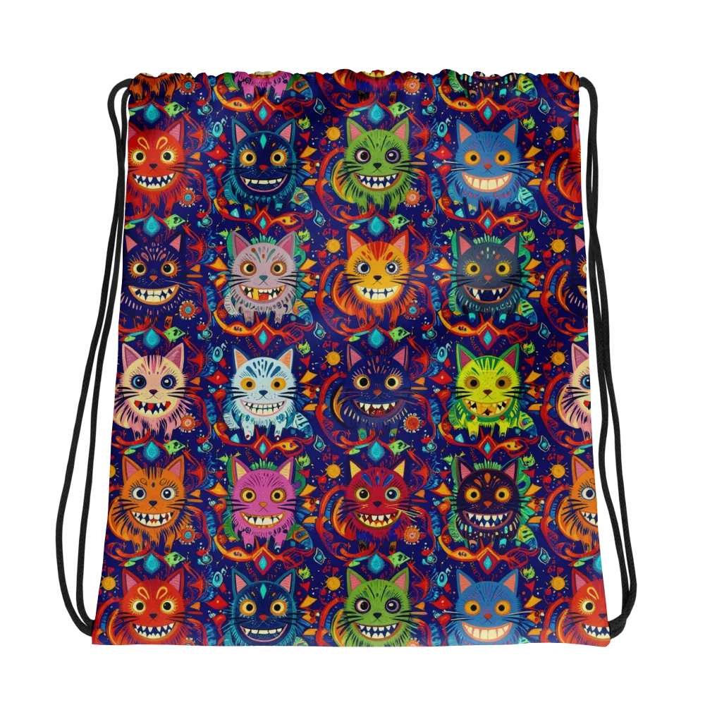Grinning Cat Carnival on Drawstring Bag — Photo