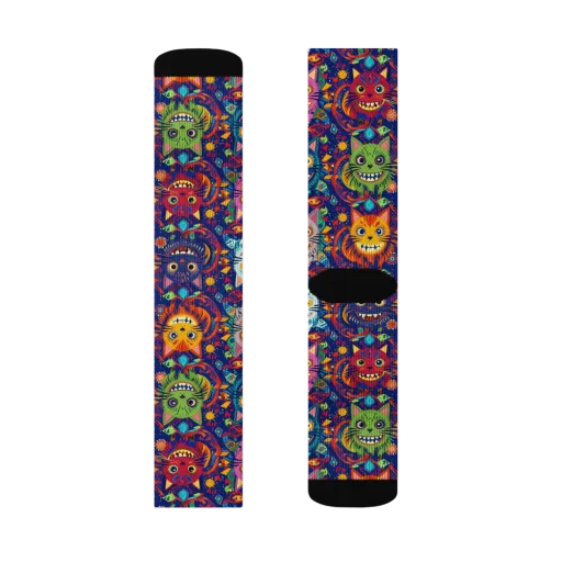 Grinning Cat Carnival on a Socks