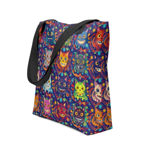 Grinning Cat Carnival on a Tote Bag