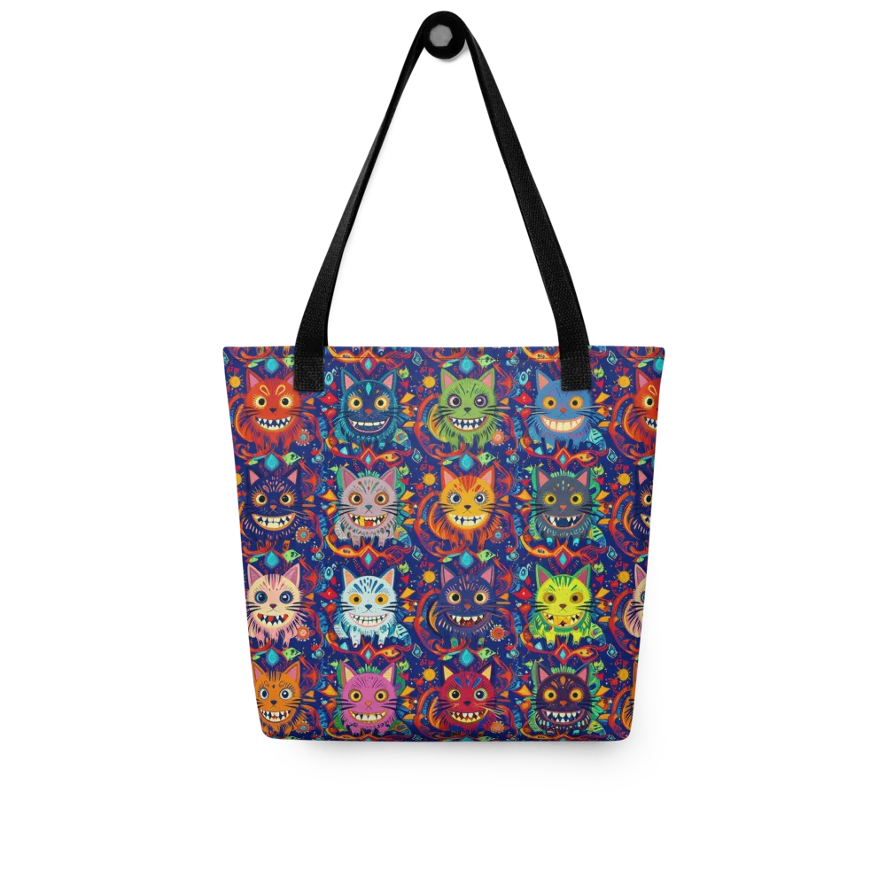 Grinning Cat Carnival on Tote Bag — Front