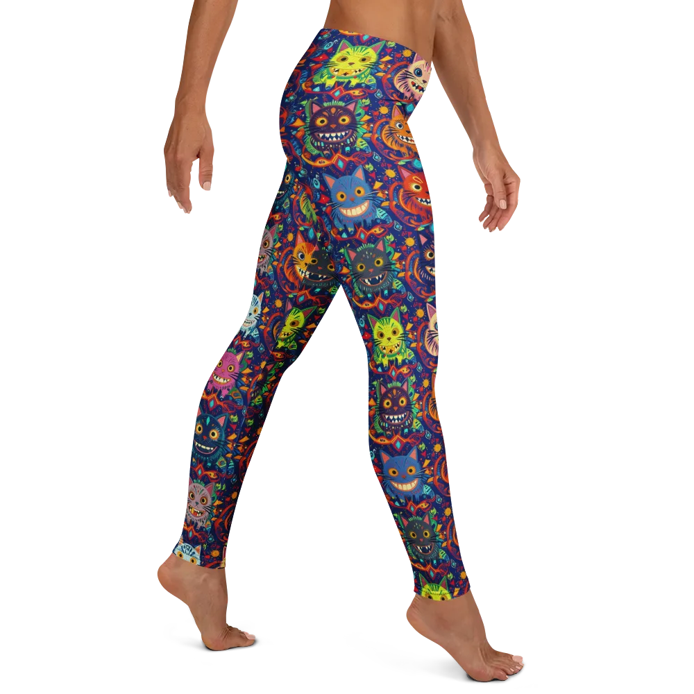 Grinning Cat Carnival on Leggings — Right