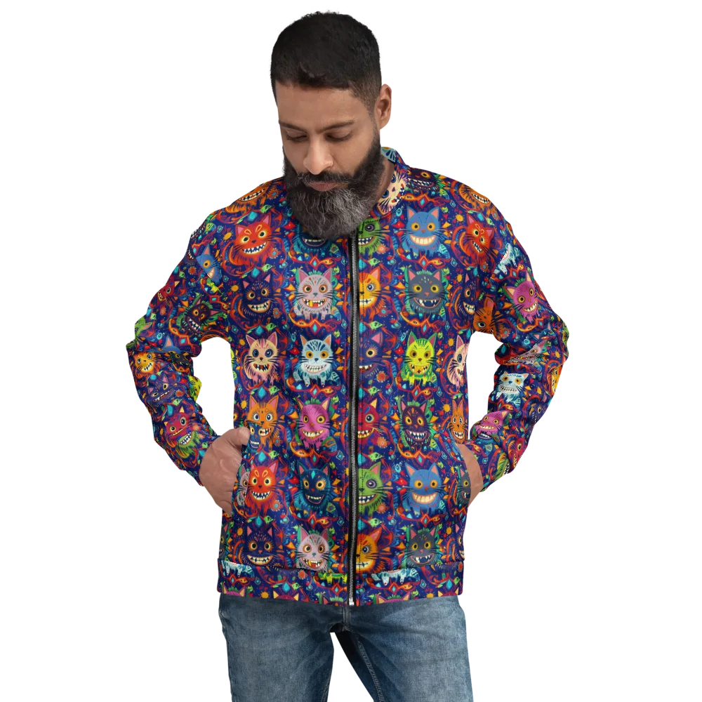 Grinning Cat Carnival on Bomber Jacket — Front