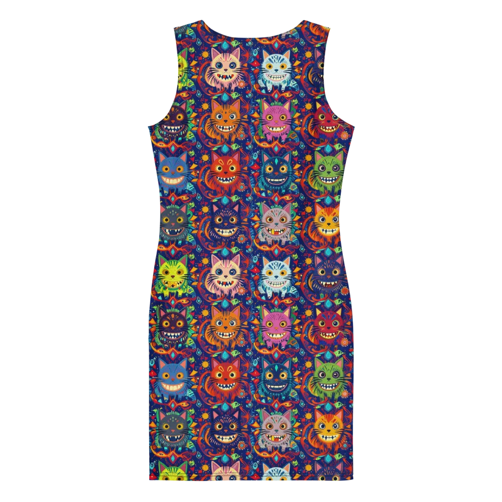 Grinning Cat Carnival on Bodycon Dress — Back
