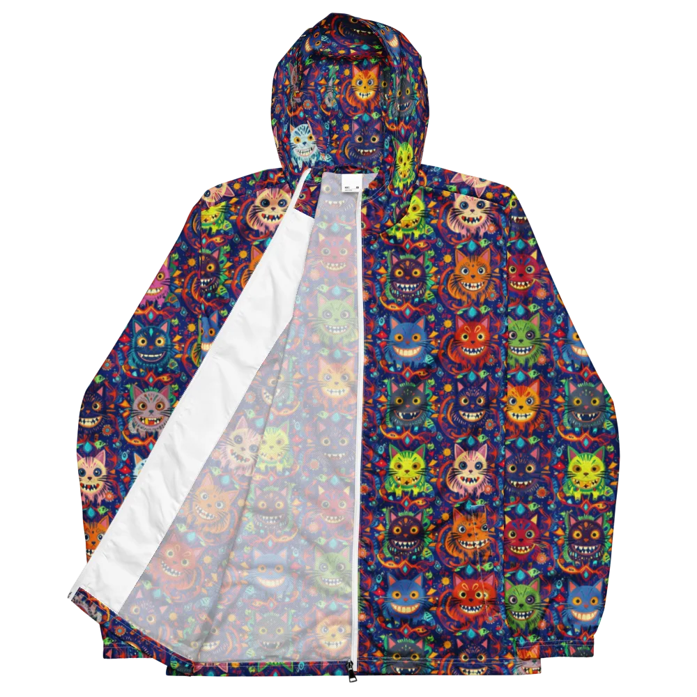 Grinning Cat Carnival on Men's Windbreaker — Front