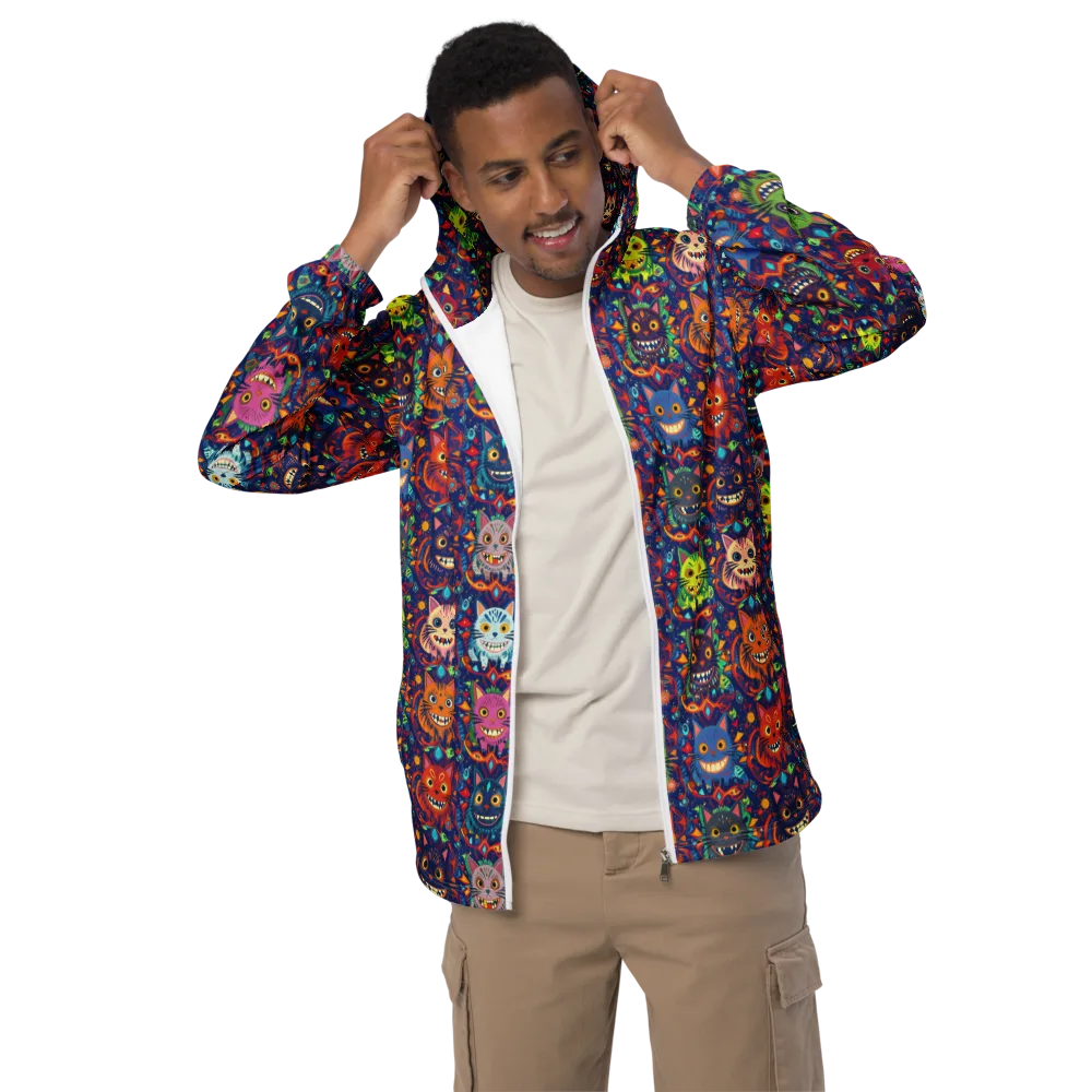 Grinning Cat Carnival on Men's Windbreaker — Front