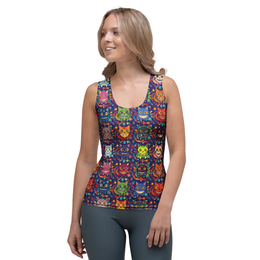 Grinning Cat Carnival on Women's Tank Top — Front