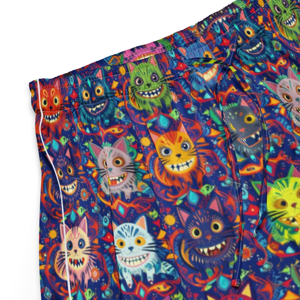 Grinning Cat Carnival on Women's Pajama Shorts — Product details