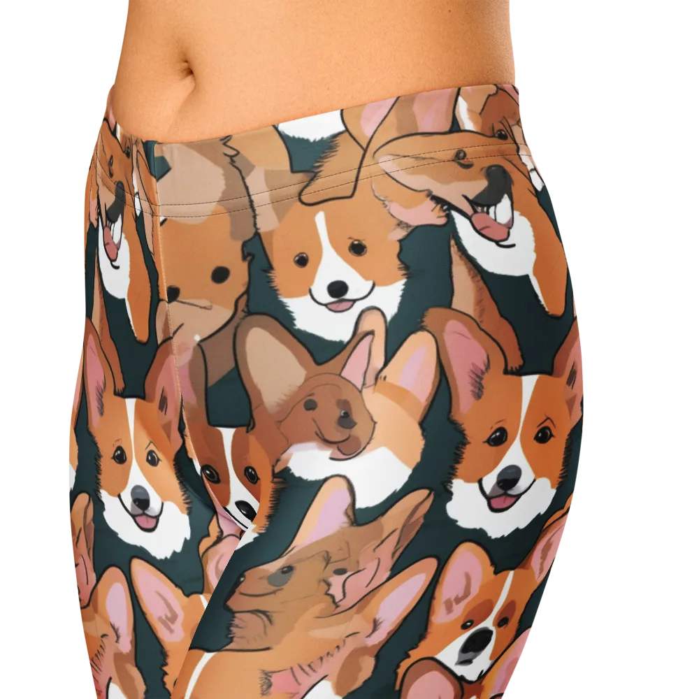 Paws in Formation on Capri Leggings — Zoomed-in