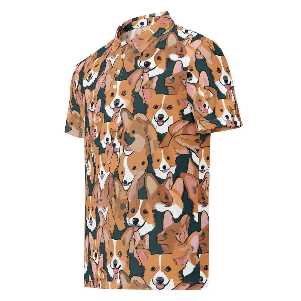 Paws in Formation on Men's Slim Fit Polo Shirt — Left Front