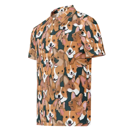 Paws in Formation on a Men's Slim Fit Polo Shirt