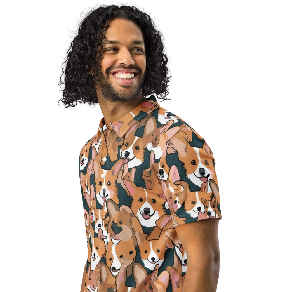 Paws in Formation on Men's Slim Fit Polo Shirt — Left Front