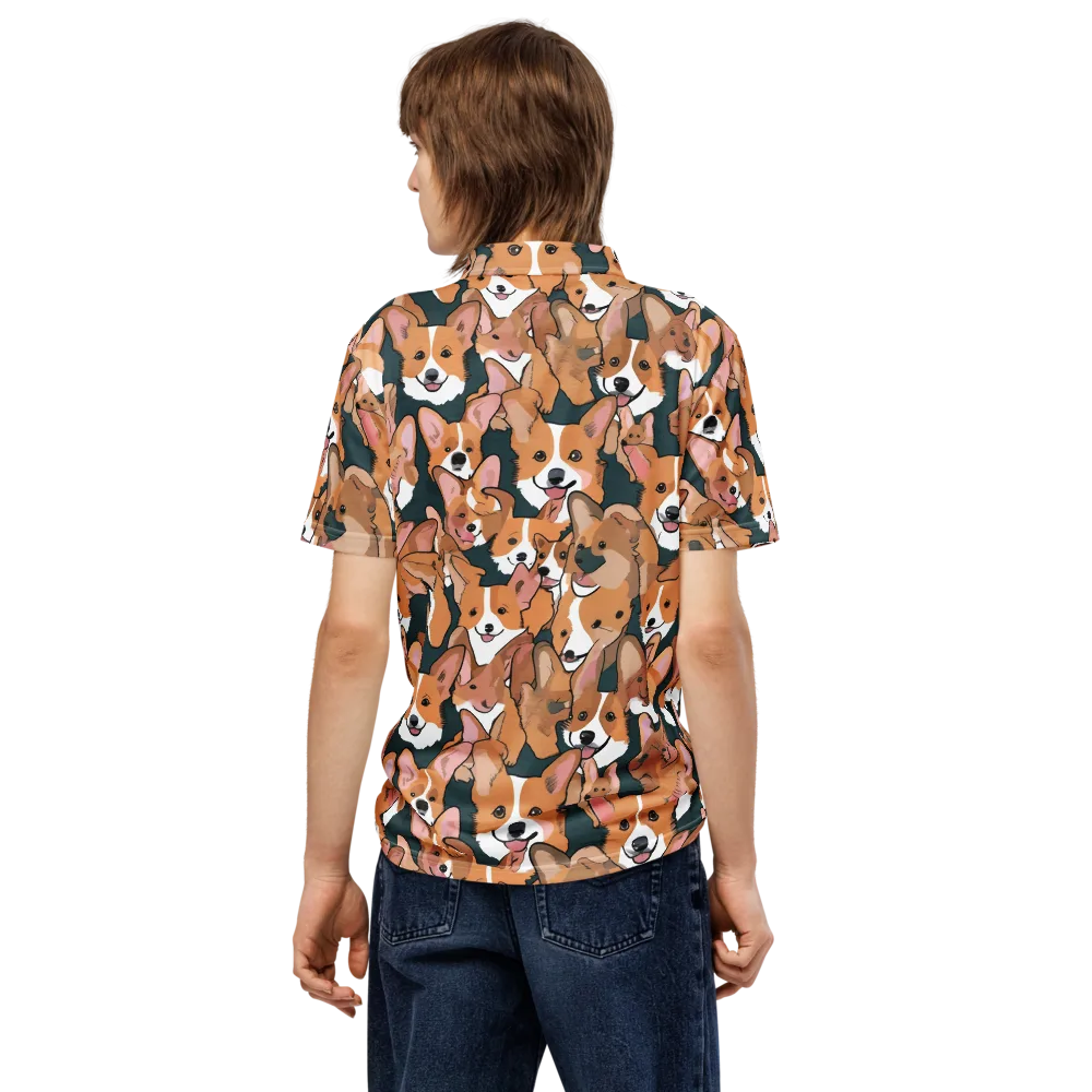 Paws in Formation on Men's Slim Fit Polo Shirt — Back