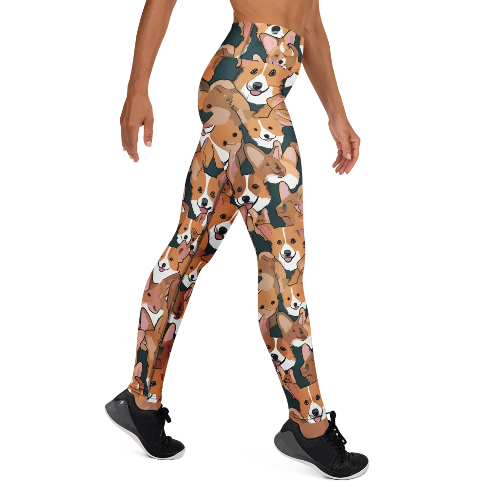 Paws in Formation on Yoga Leggings — Right