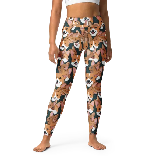 Paws in Formation on a Yoga Leggings