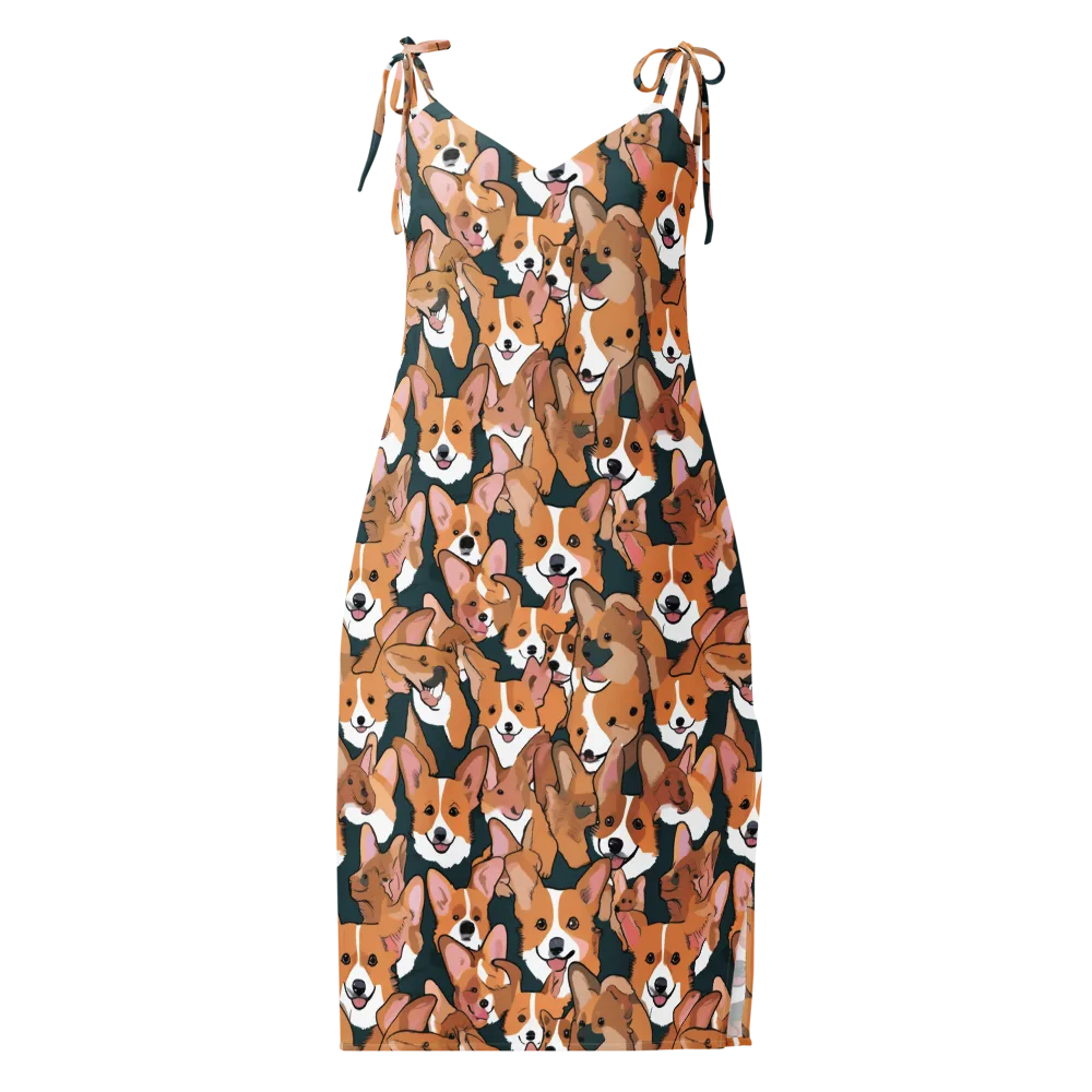 Paws in Formation on Slip Dress — Front