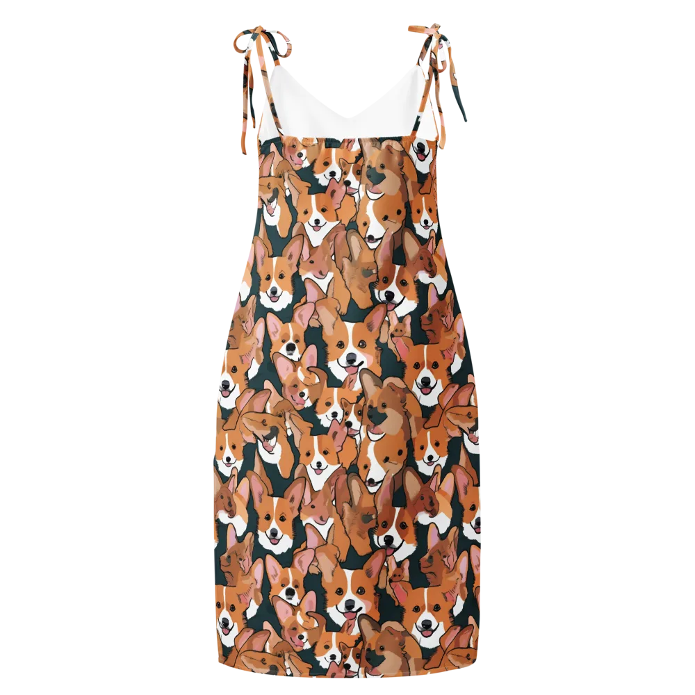 Paws in Formation on Slip Dress — Back