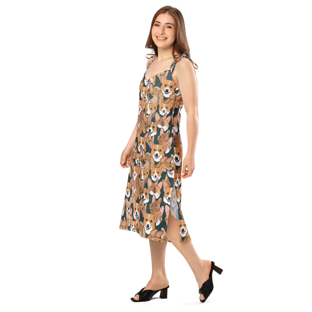 Paws in Formation on Slip Dress — Left Front