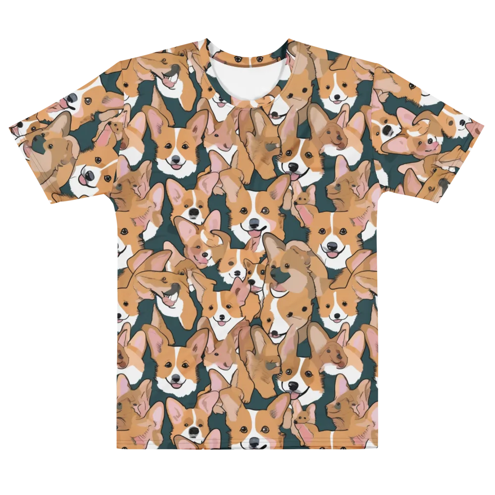 Paws in Formation on Men's Cotton Crew Neck T-Shirt — Front