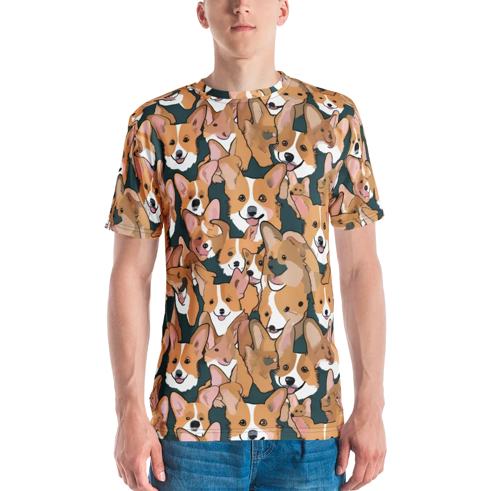 Paws in Formation on Men's Crew Neck T-Shirt — Front