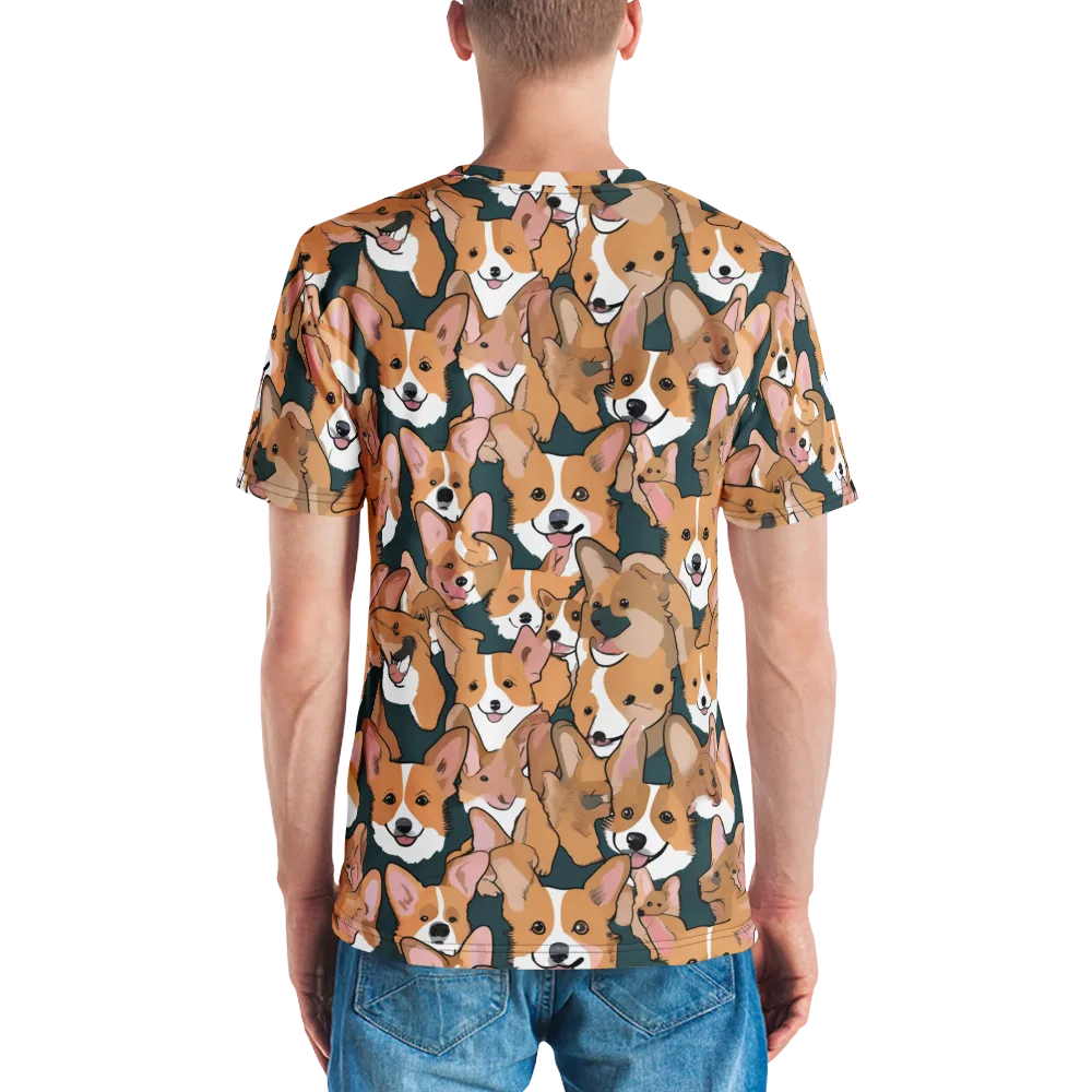 Paws in Formation on Men's Crew Neck T-Shirt — Back