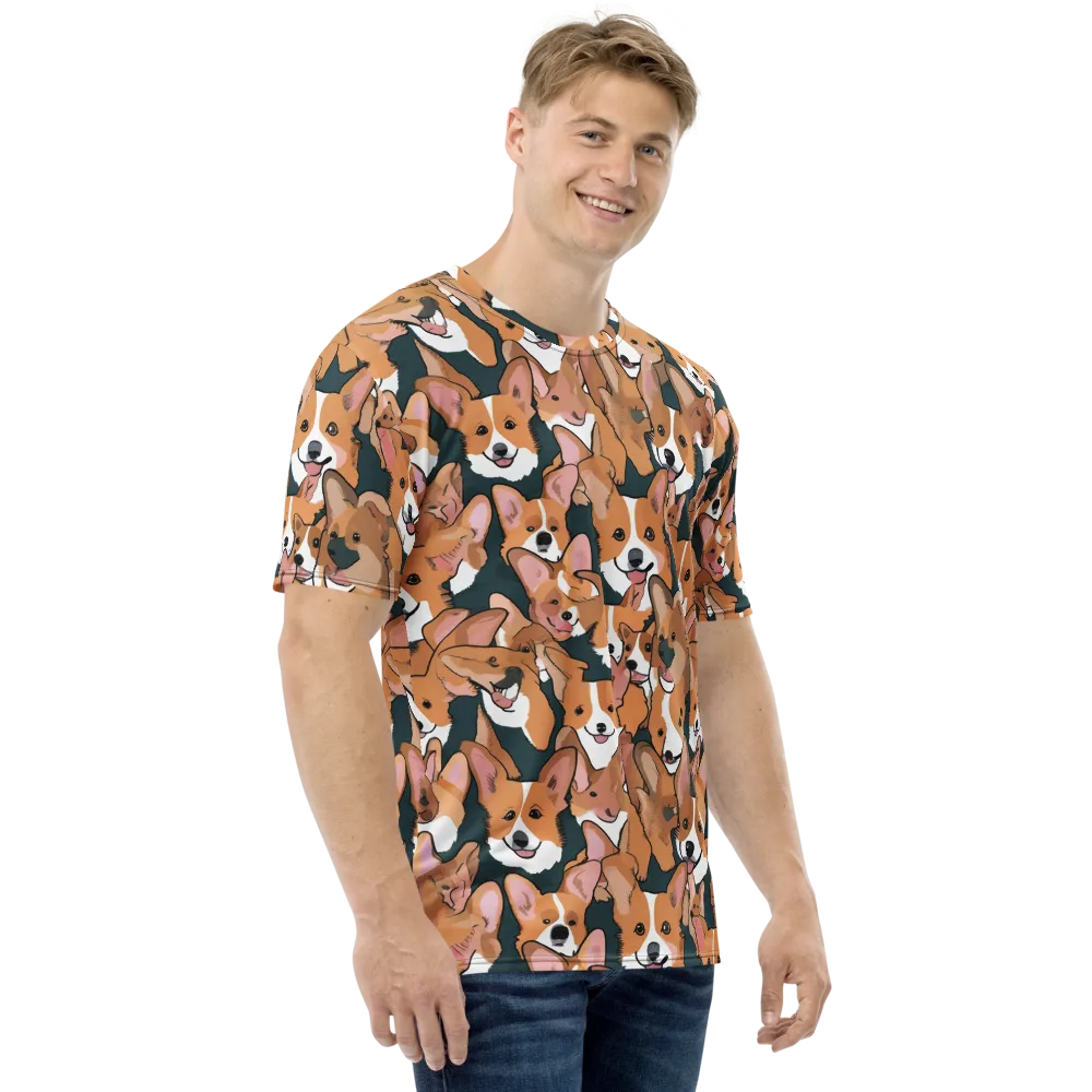 Paws in Formation on Men's Crew Neck T-Shirt — Right