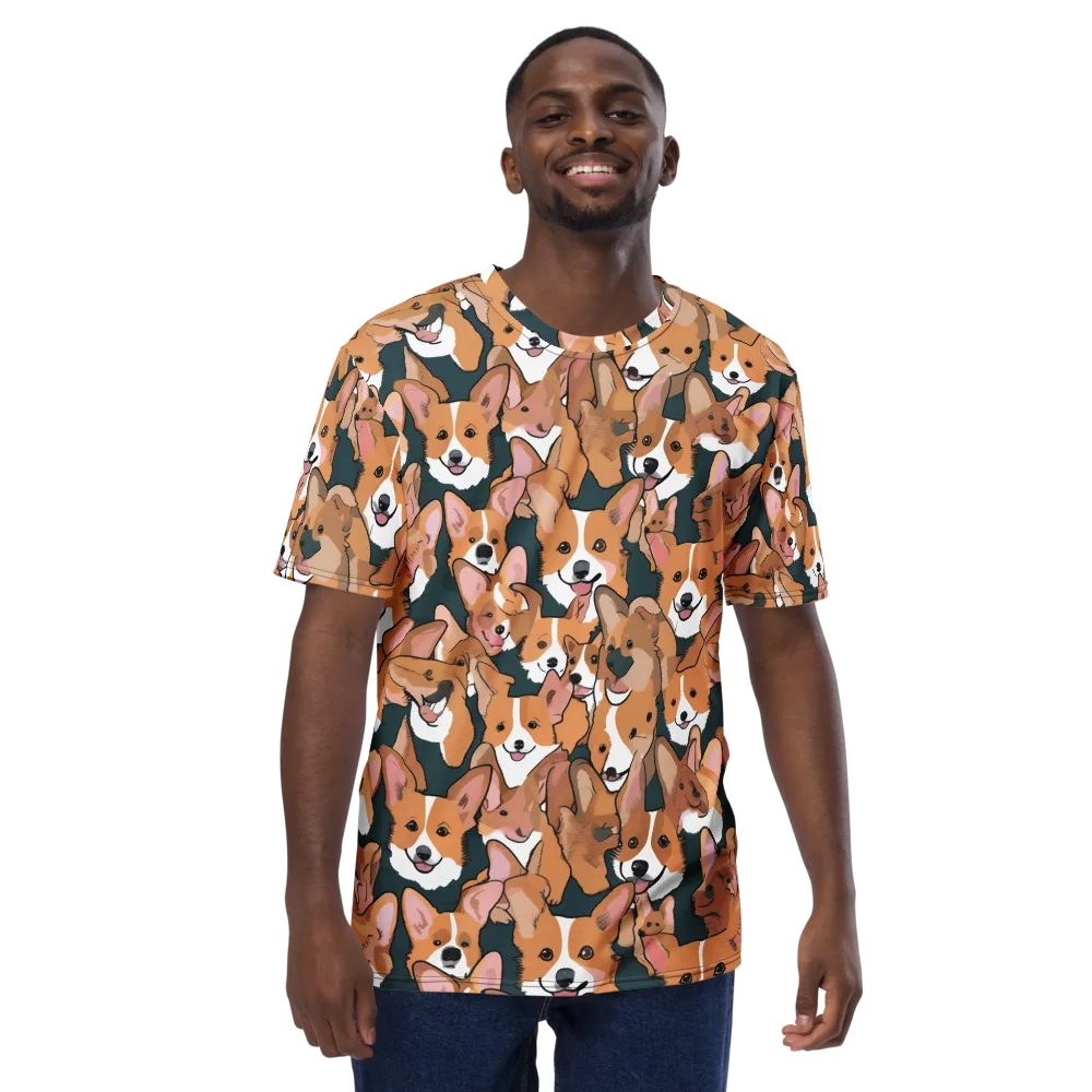Paws in Formation on Men's Crew Neck T-Shirt — Front