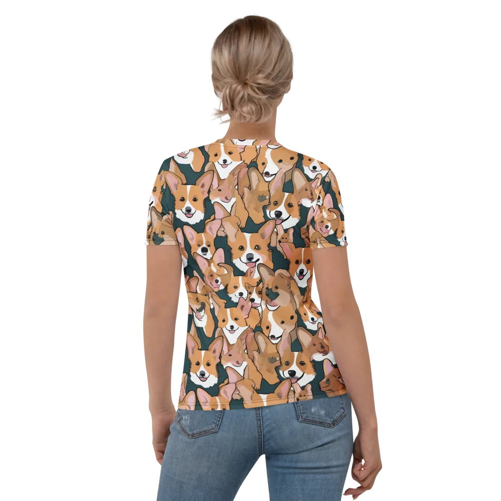 Paws in Formation on Women's Crew Neck T-Shirt — Back