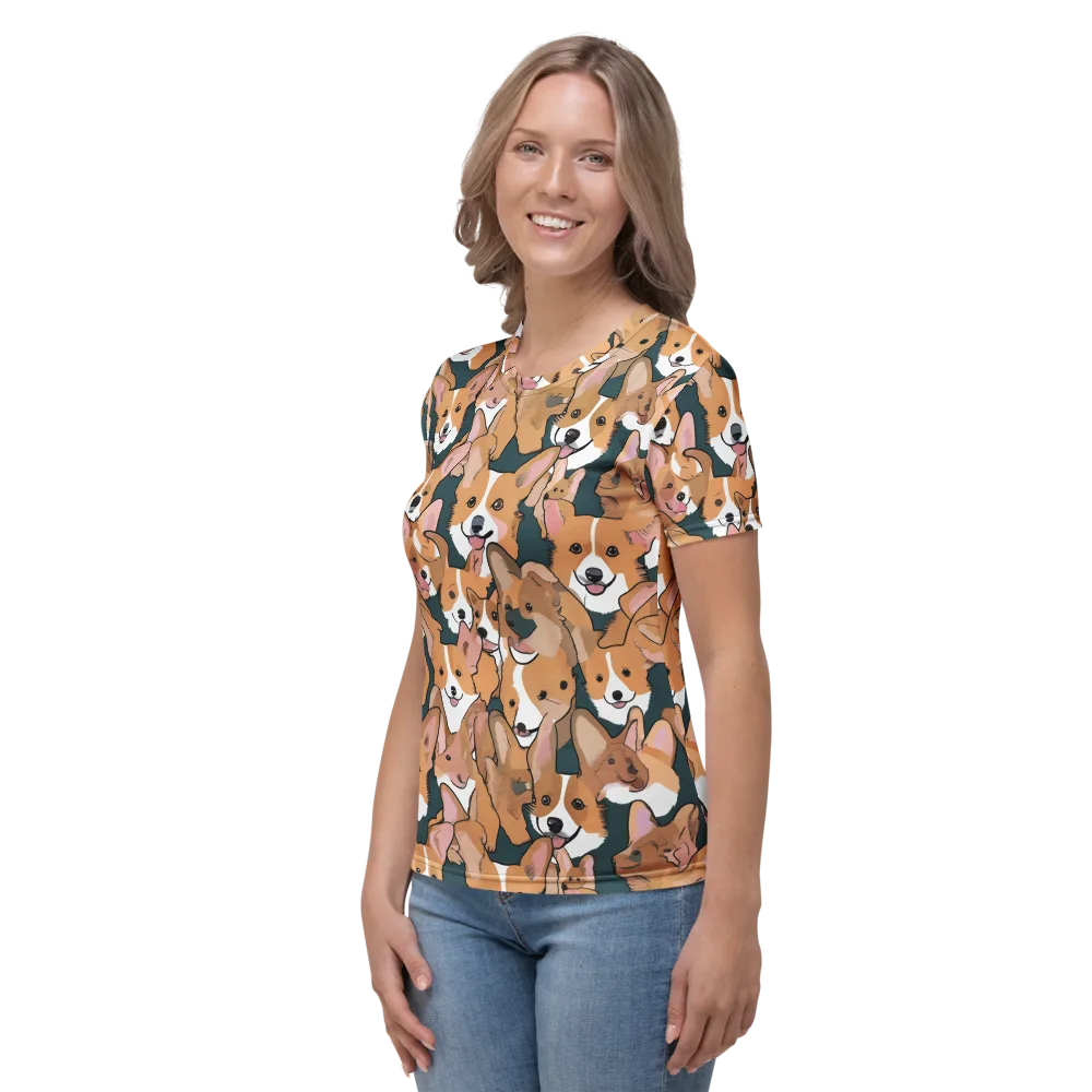 Paws in Formation on Women's Crew Neck T-Shirt — Left