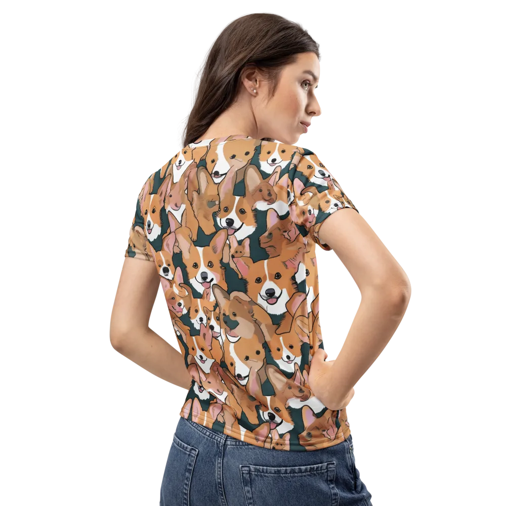 Paws in Formation on Women's Crew Neck T-Shirt — Back