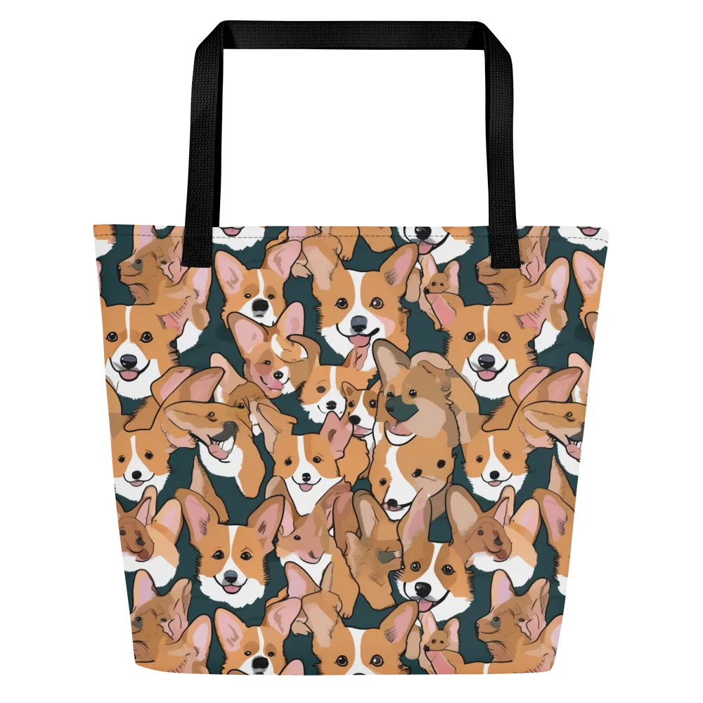 Paws in Formation on Large Tote Bag W/ Pocket — Front