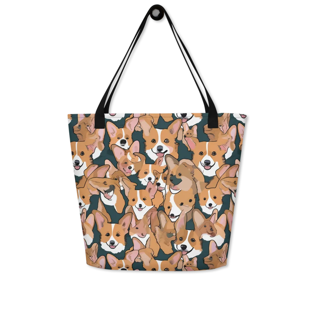 Paws in Formation on Large Tote Bag W/ Pocket — Front