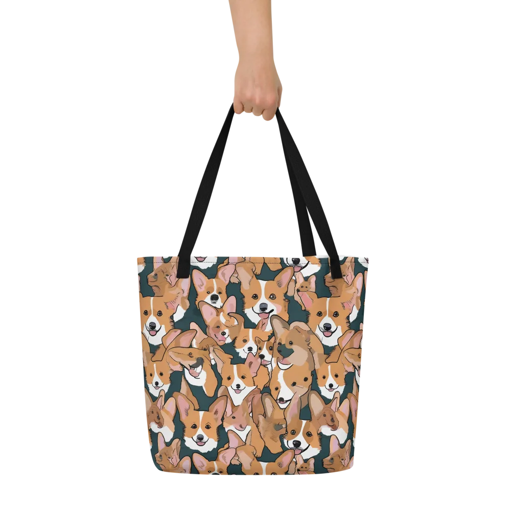 Paws in Formation on Large Tote Bag W/ Pocket — Front