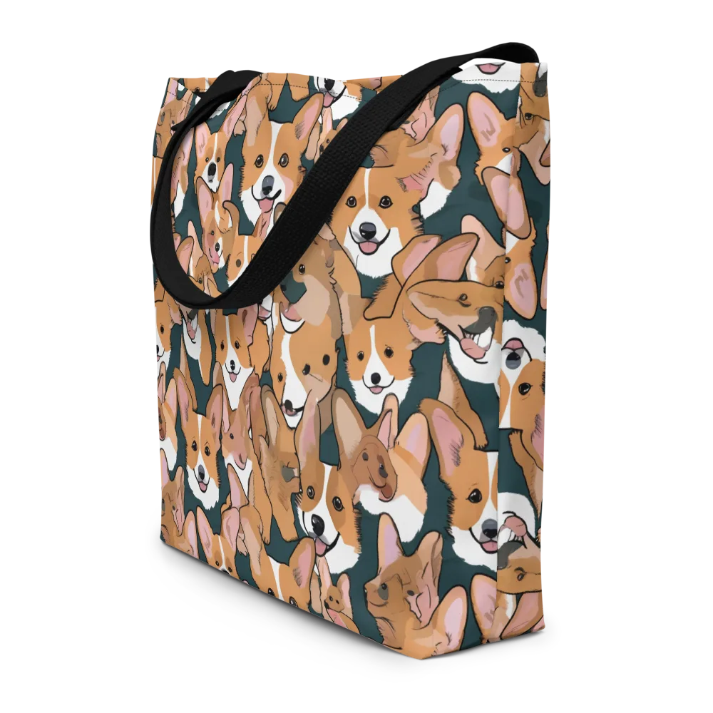 Paws in Formation on Large Tote Bag W/ Pocket — Front